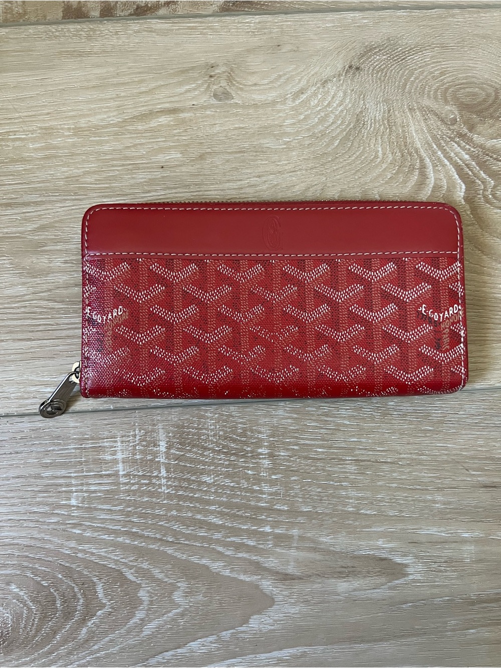 GOYARD Red Matignon GM Wallet w/ COA